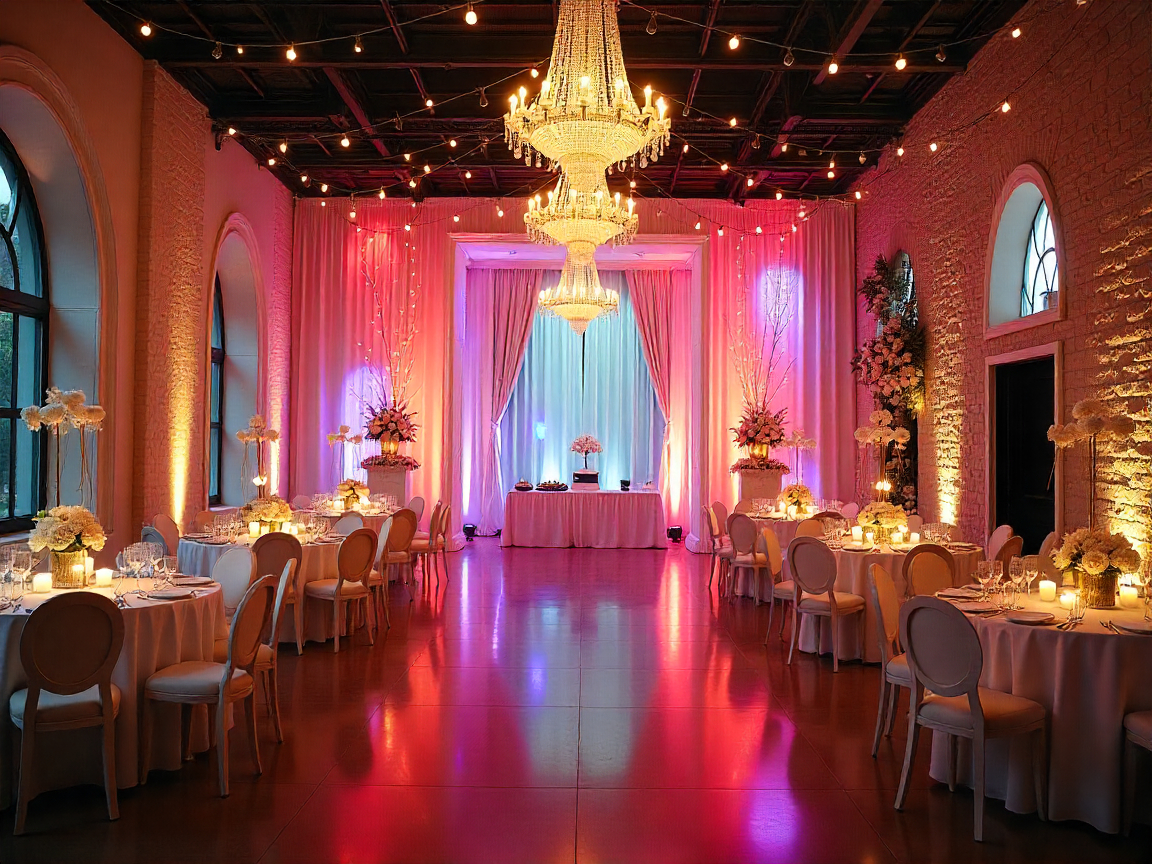 Professional installation of event decor
